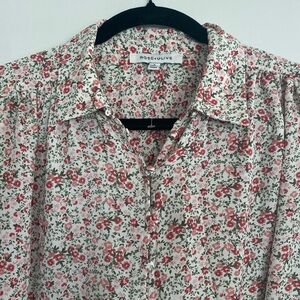 Rose & Olive Pink Floral Button-Up Shirt